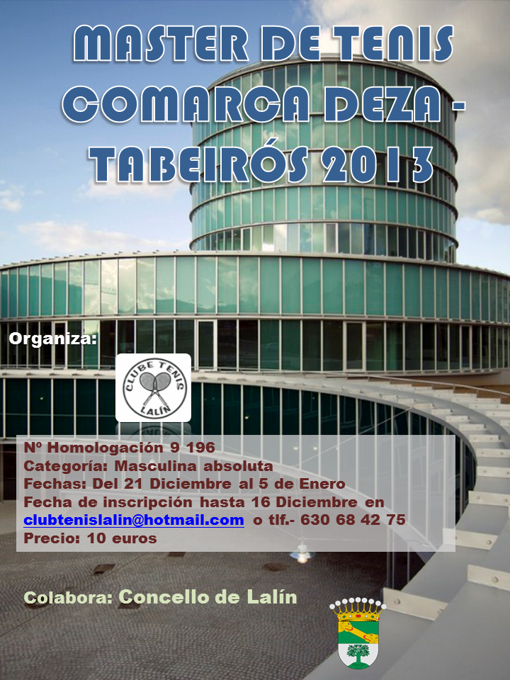 Cartel del Master de Tenis Comarca Deza-Tabeirós 2013